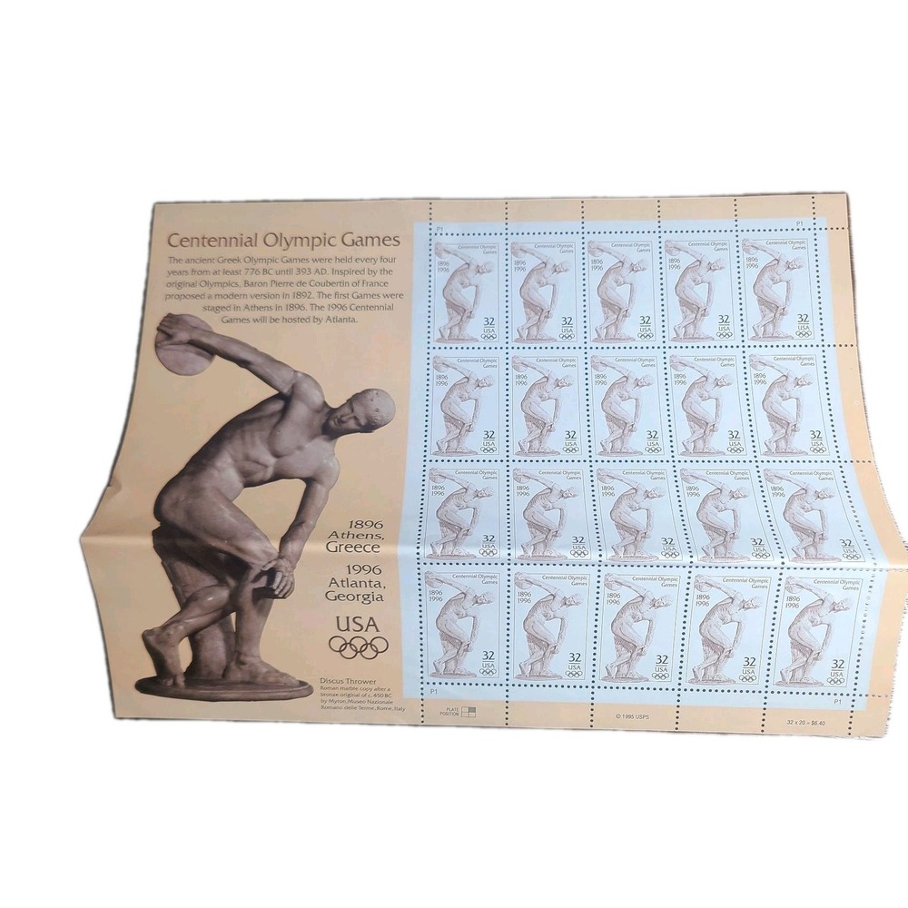 US #3087 Centennial Olympic Games 1996‎ Complete Sheet of 20 Lightly Hinged